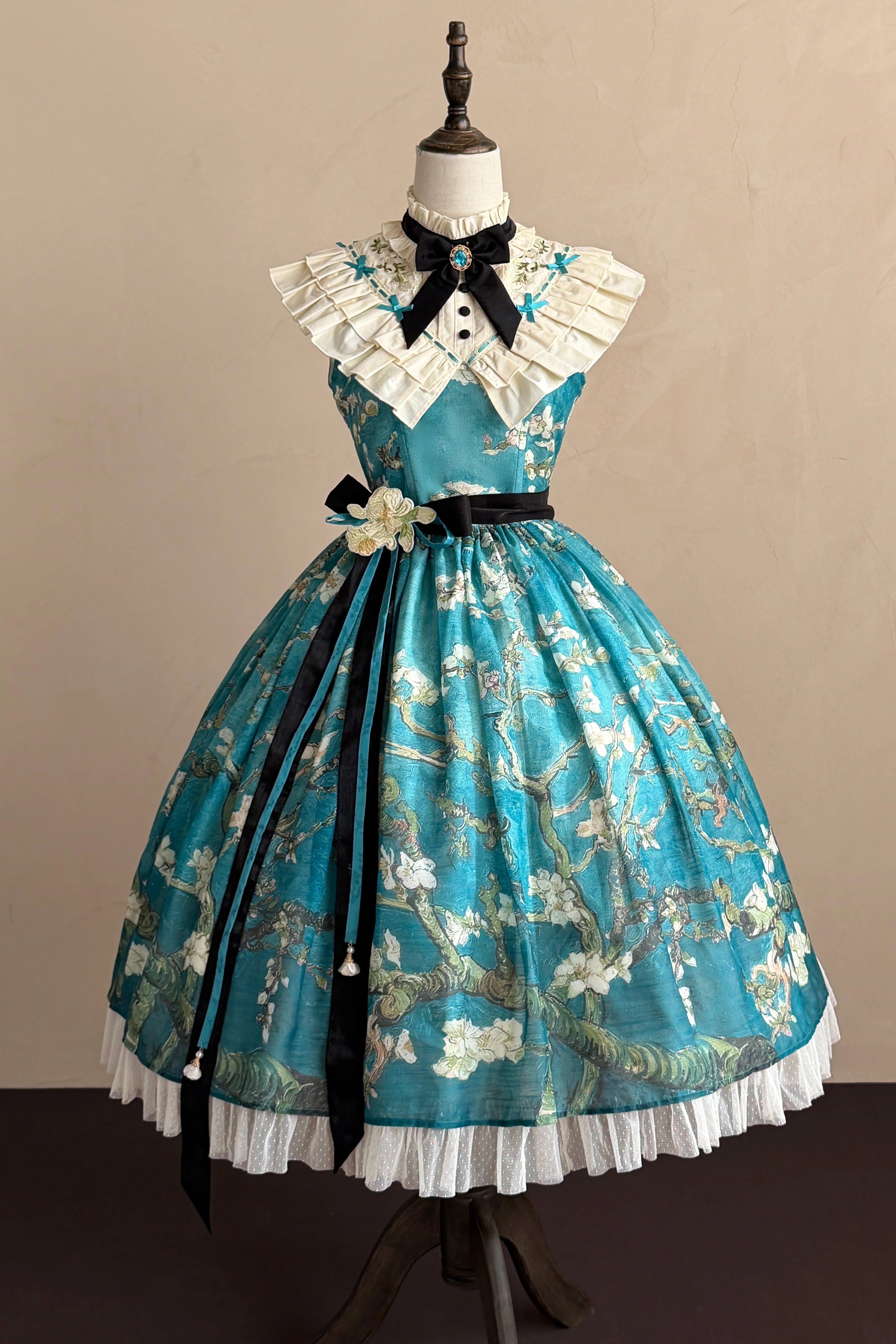 Everblooming Apricot Blossoms Classic Lolita High-Collar JSK
