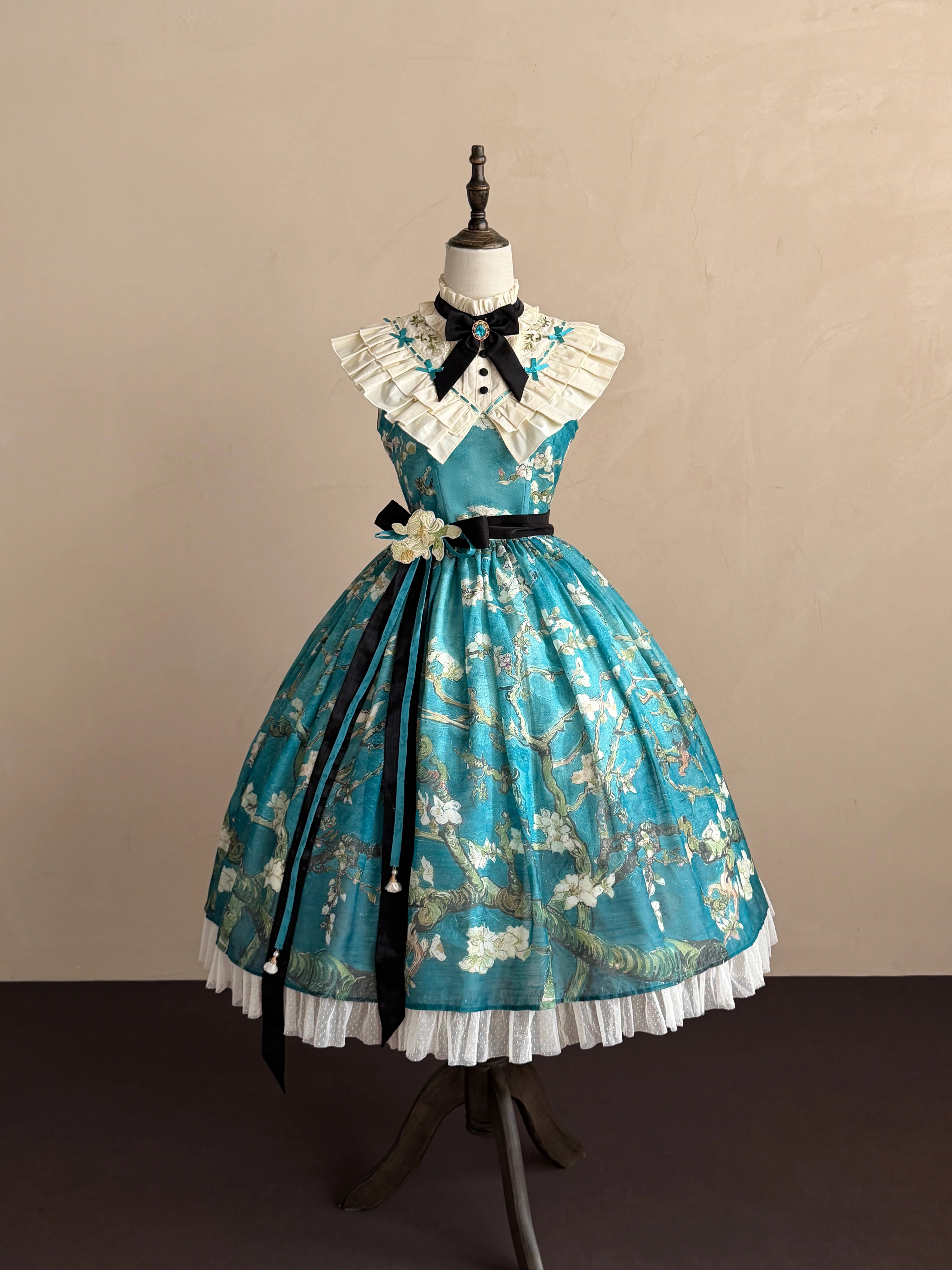 Everblooming Apricot Blossoms Classic Lolita High-Collar JSK