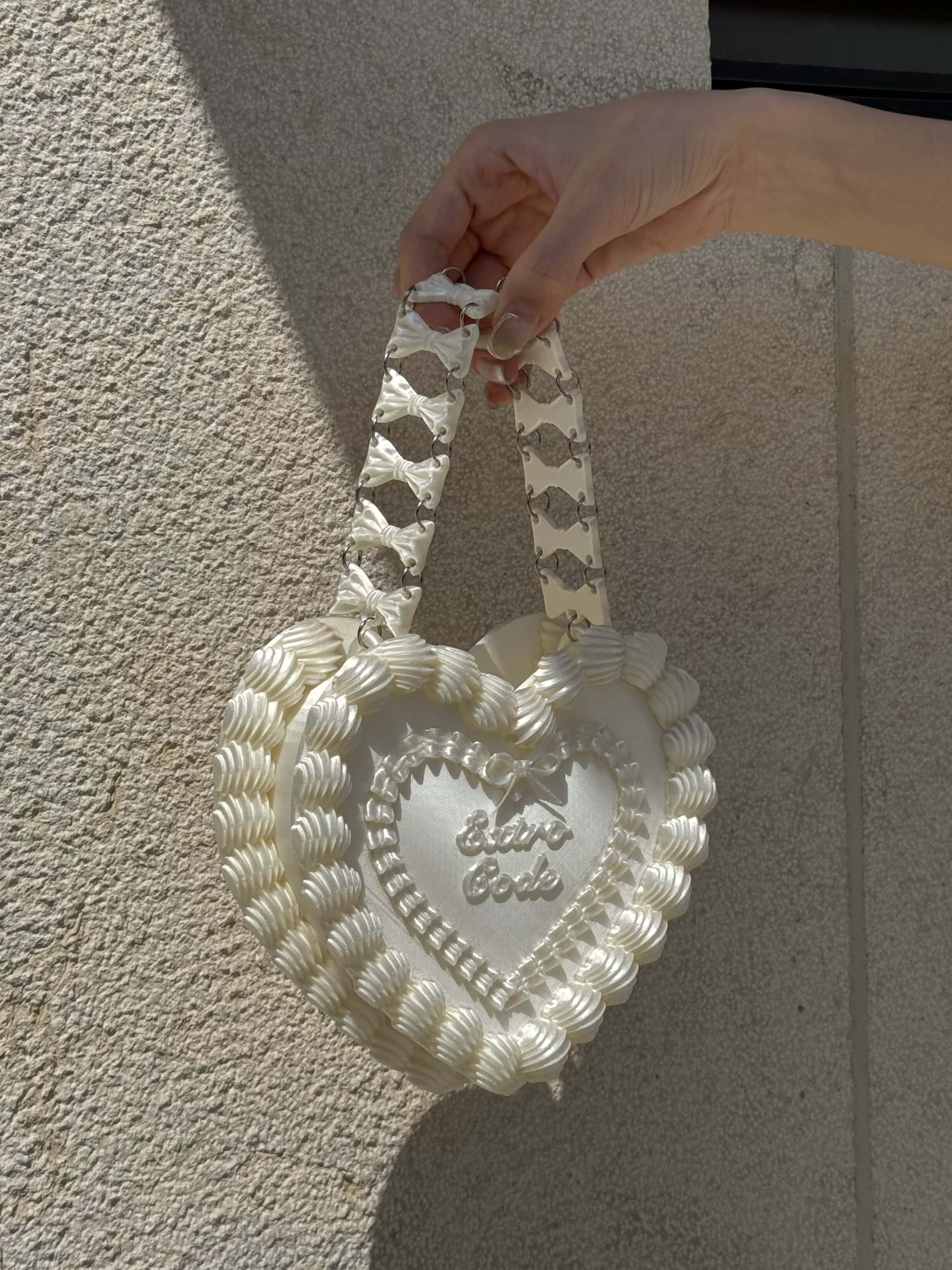 Heart Cake 3D Printed PLA Resin Handbag Crossbody Bag
