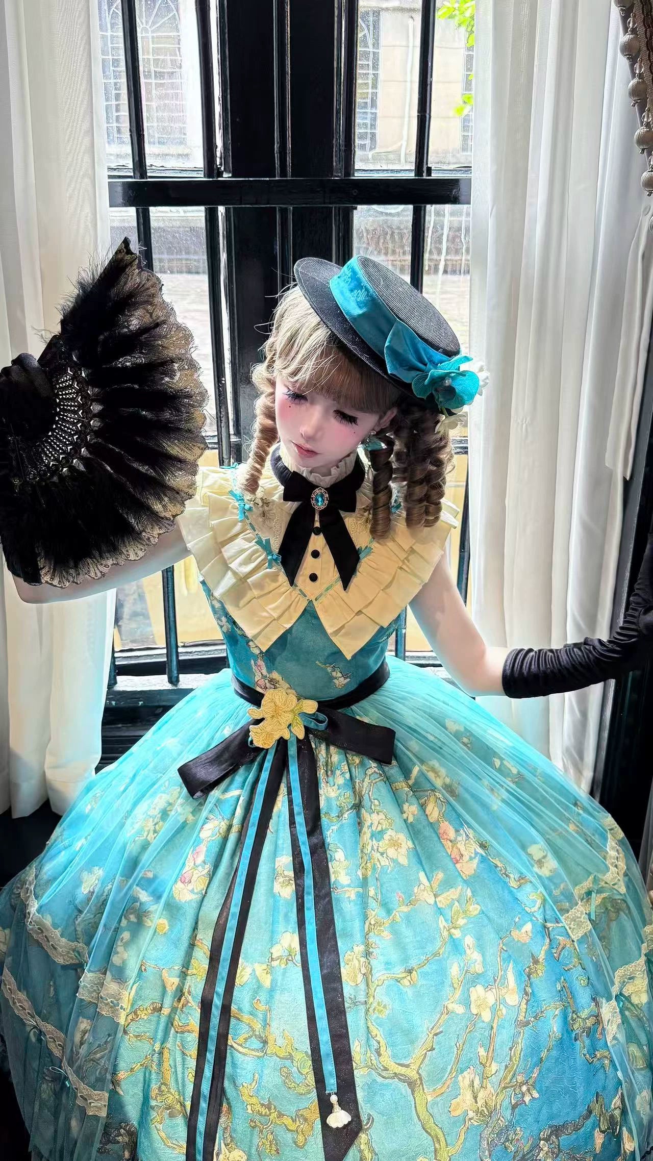 Everblooming Apricot Blossoms Classic Lolita High-Collar JSK