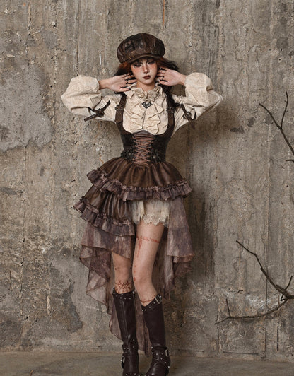 Lolita Steampunk PU Strap Tail Outfit LG1021