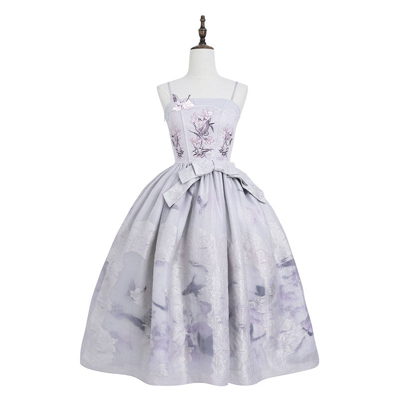Stained‑Glass Reverie Japanese‑Style Classic Lolita Purple JSK Dress Set