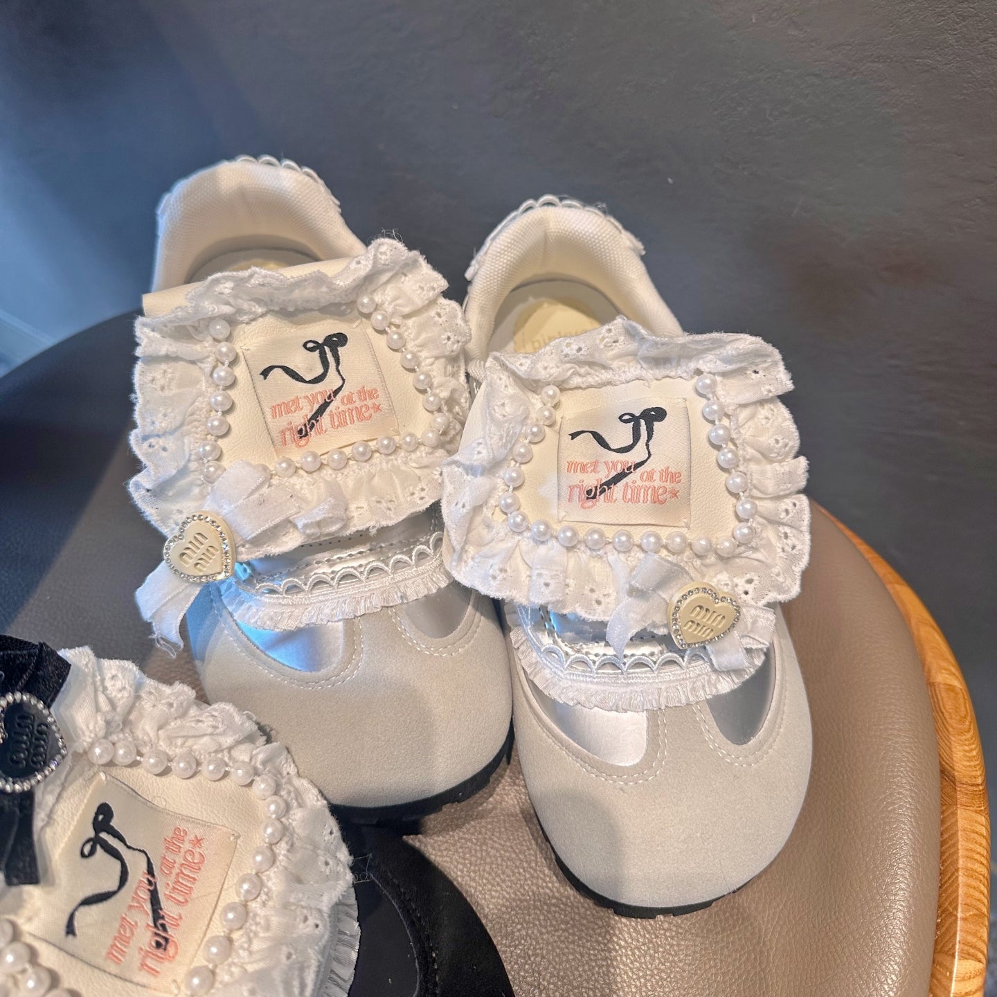 Lolita Bow Patchwork Flat Shoes LE5004