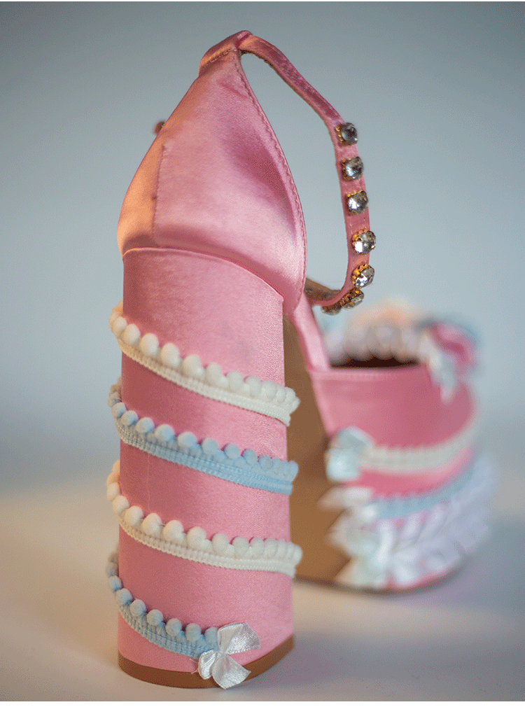 Cream Dopamine Lolita Sweet‑Girl Alt‑Y2K High‑Heel Shoes