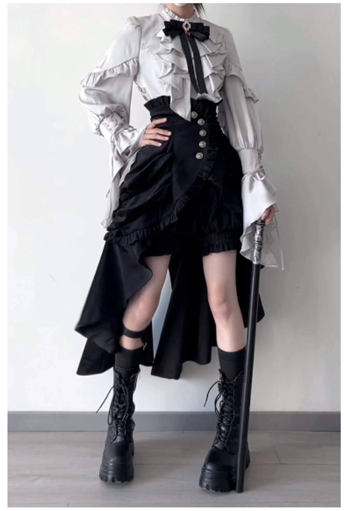 Night Crow Lolita Gothic Mermaid Skirt & Ouji Couple Set