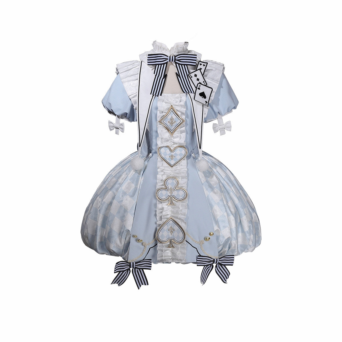 Uncharted Stars Alice Blue Playing Card Embroidery Fantasy Lolita Dress
