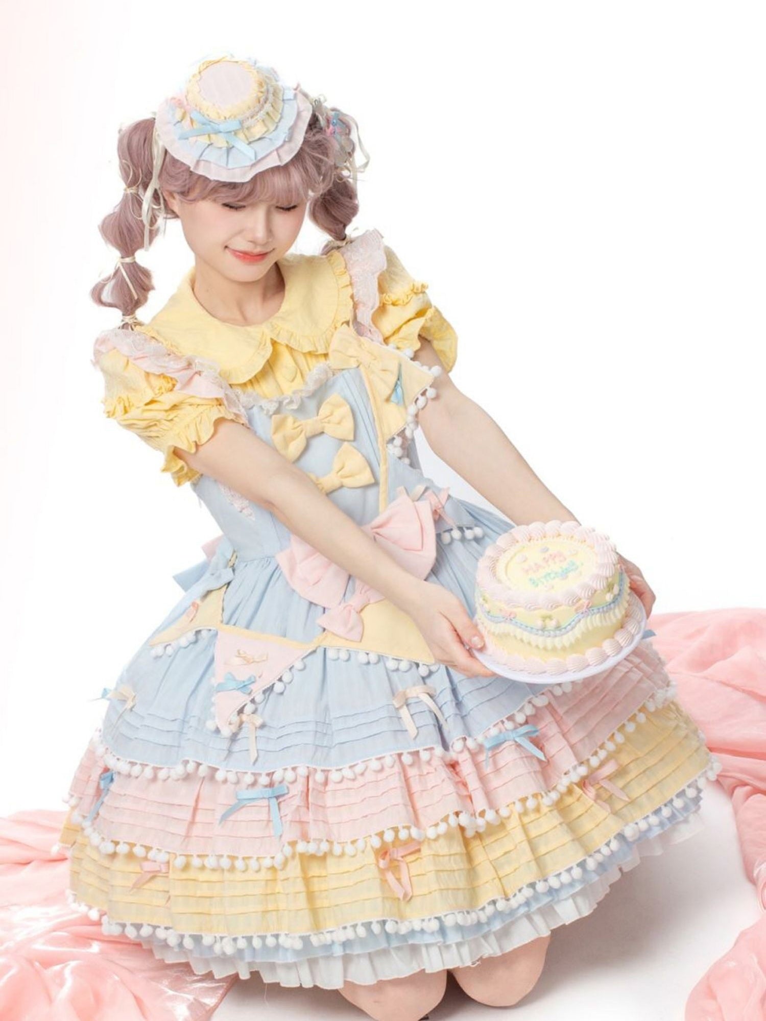 Sweet Macaron Ice Cream Color Lolita Dress