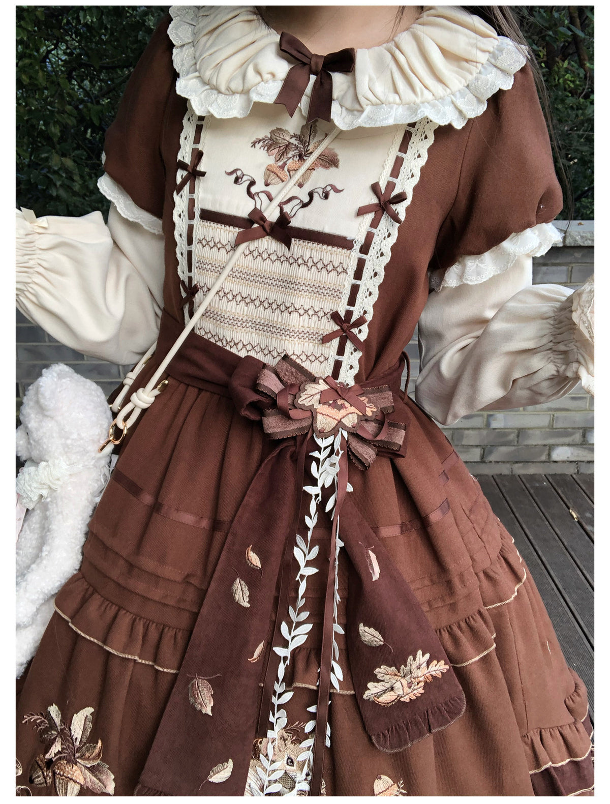 Whisper Lolita Christmas Embroidered Full Flare OP Twin Dress