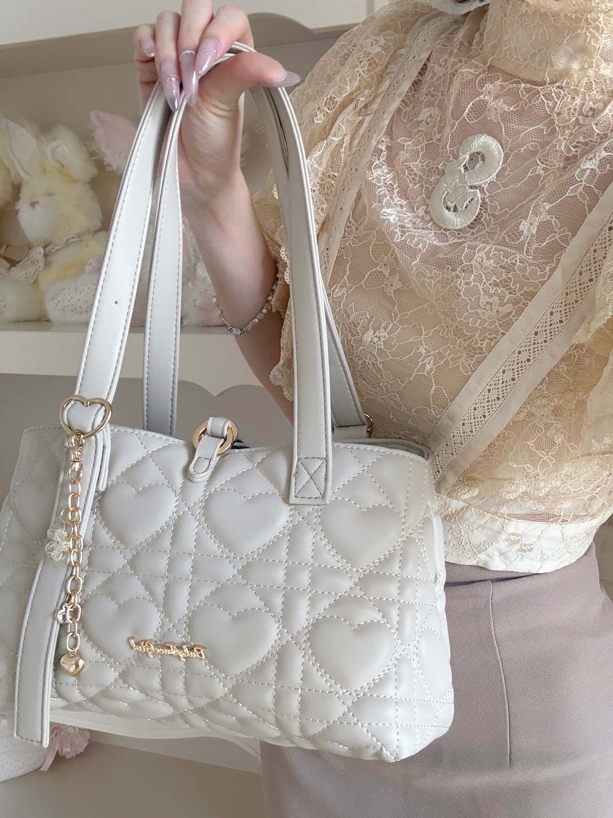 Intern Cupid Heart Quilted Sweet Lolita Tote Shoulder Bag