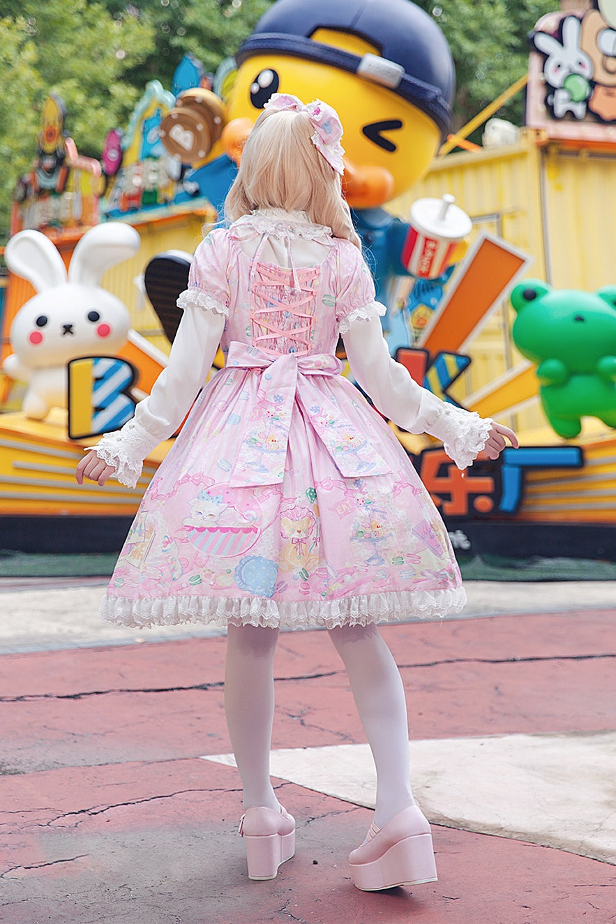 Macaron Dolly House Candy Print Sweet Lolita OP Dress
