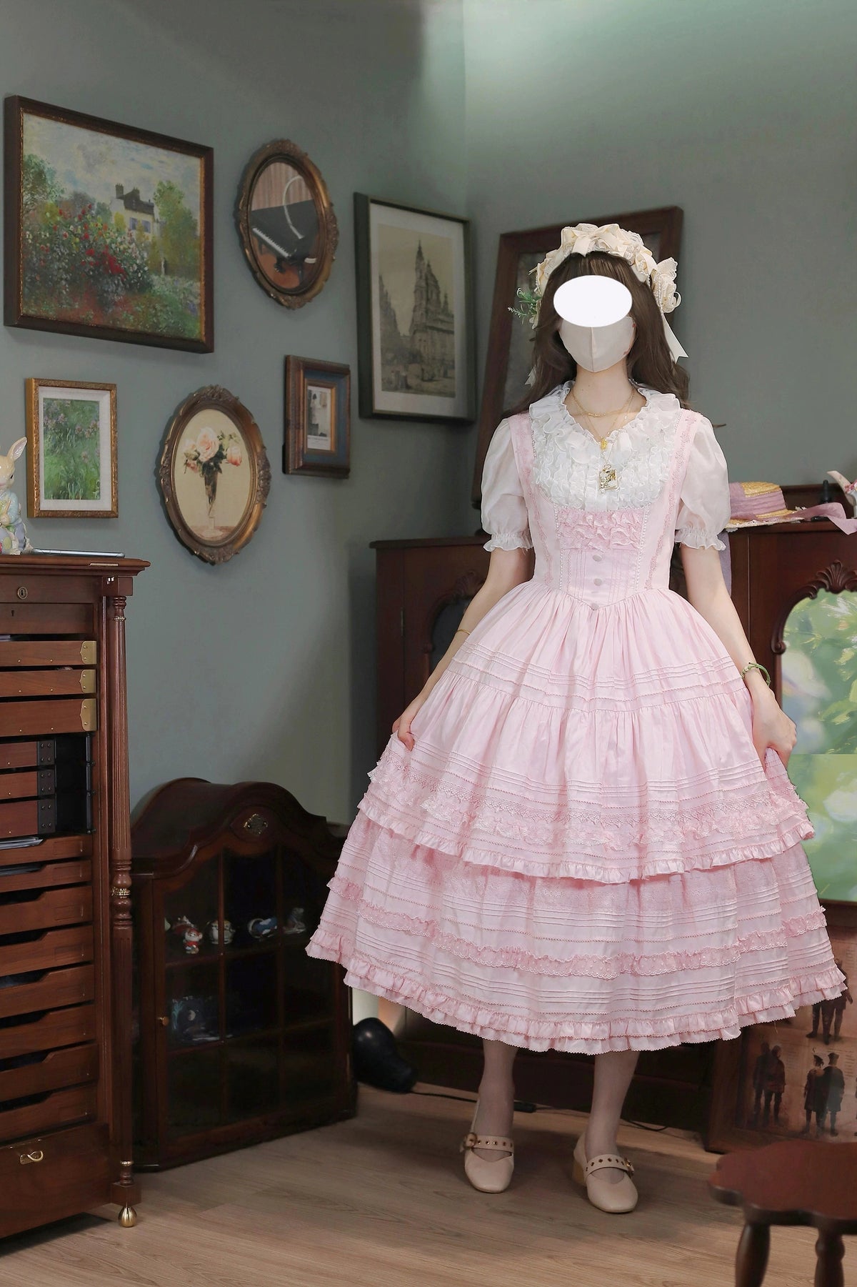 Margaret's Daisy V-Waist Bust-Support Classical Lolita JSK Dress