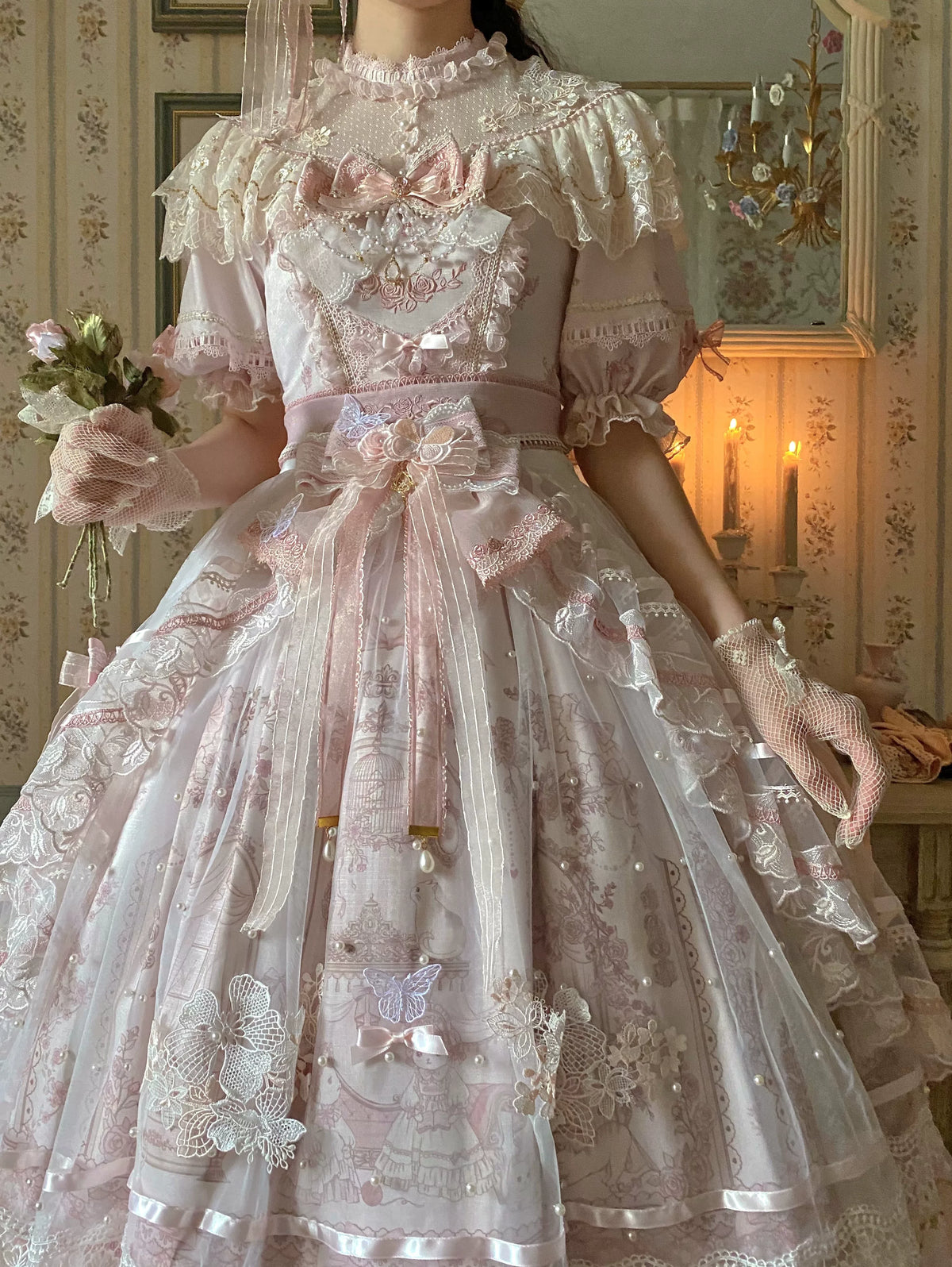 Sunset Land Embroidered Lolita Wedding Full Set