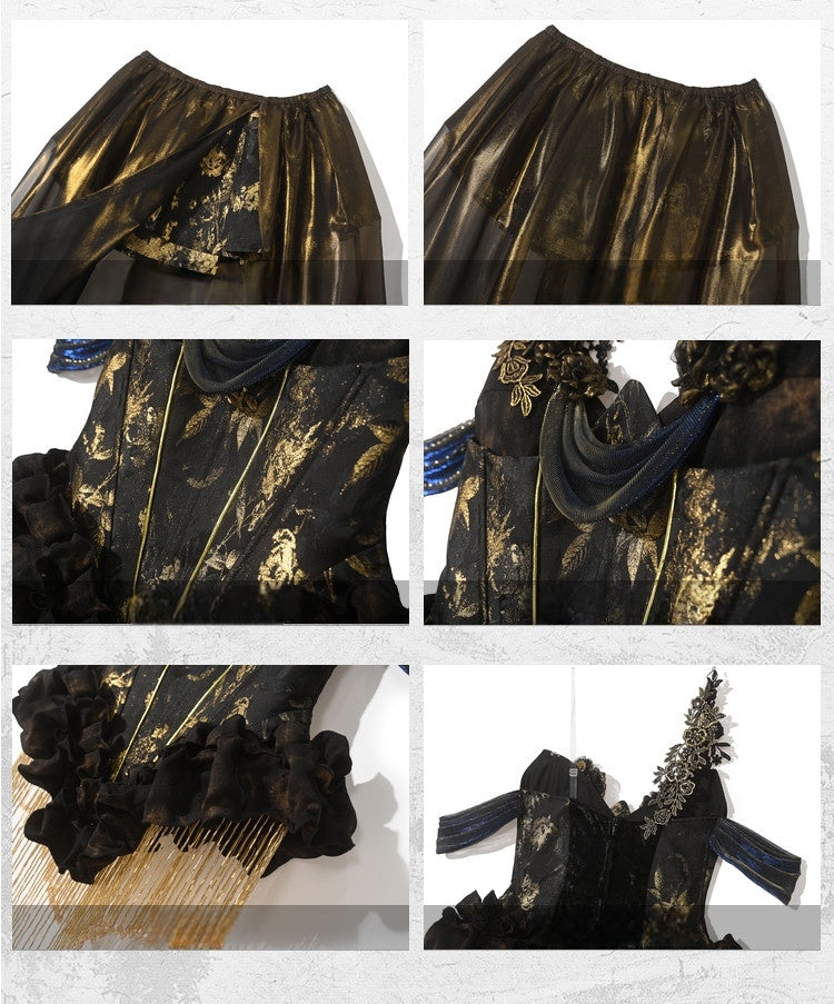 Lights Dusk Classic Boned Corset & Mermaid Skirt Set