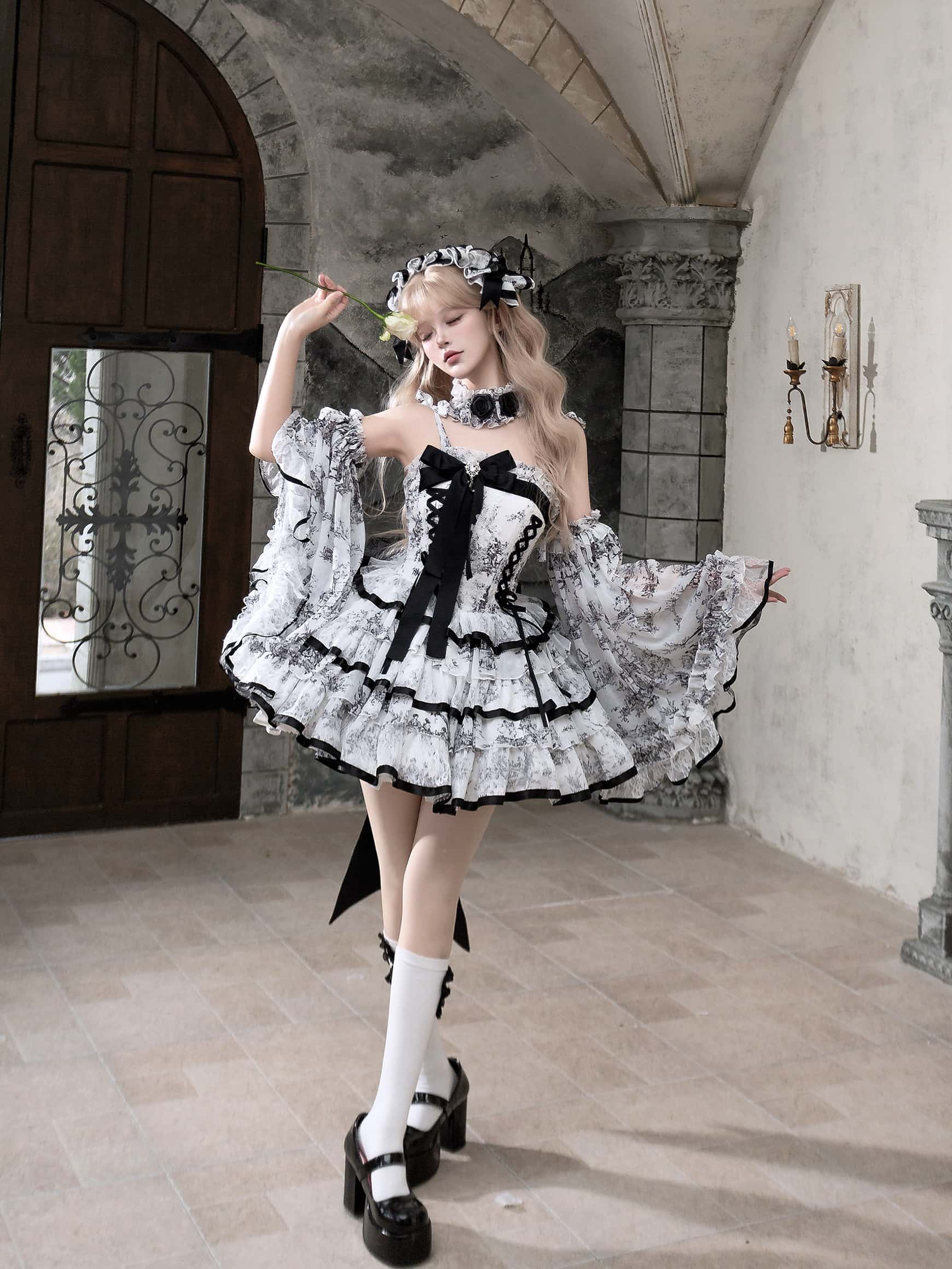 Rainy Celadon Lolita Boned Corset Dress