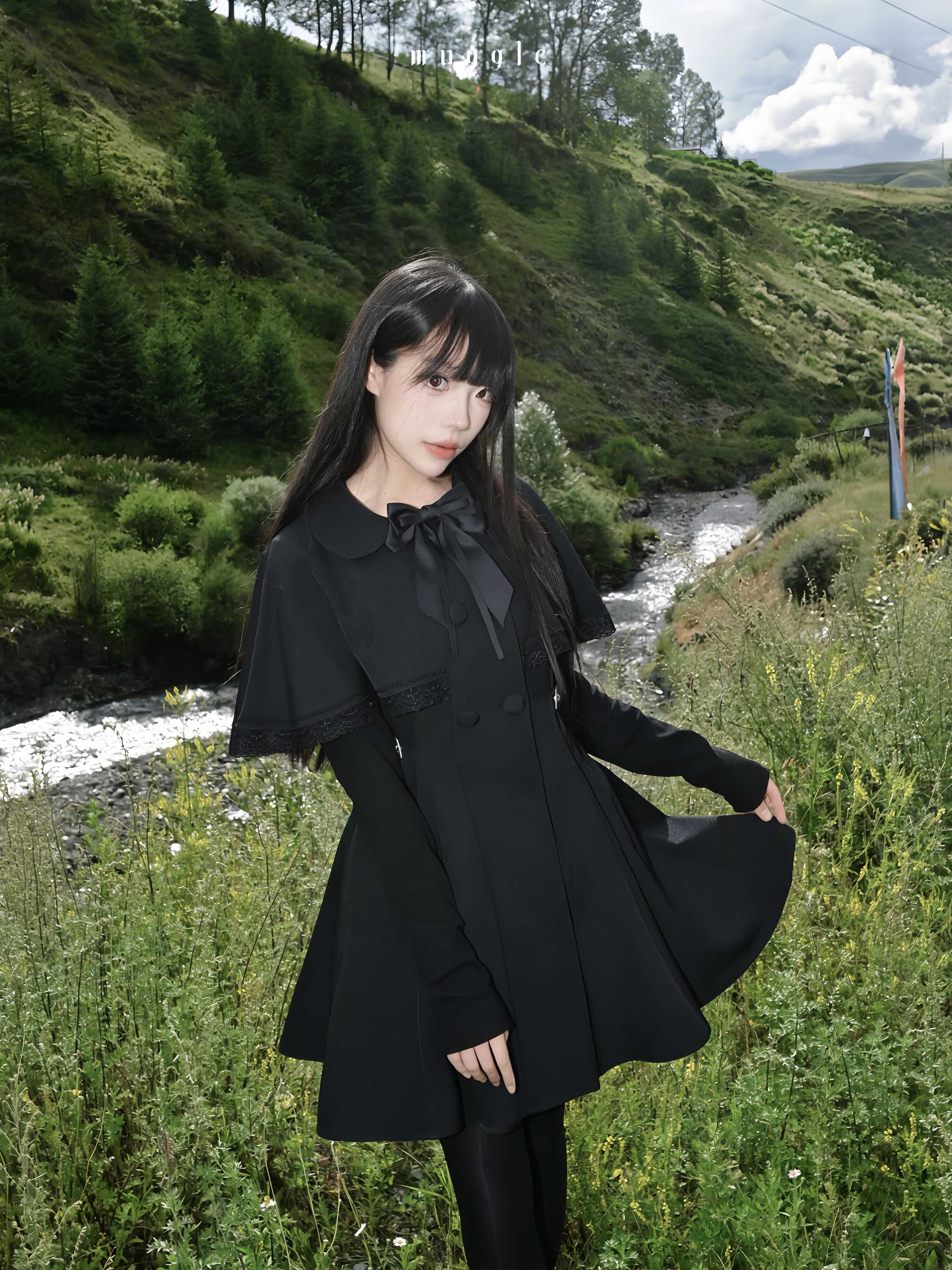 J-Fashion Ryōsangata Vintage Lace Cloak Dress LR2351