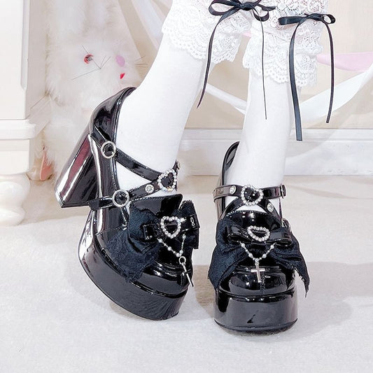 Lolita Sweet Harajuku Lace-up Cross Shoes LE5014