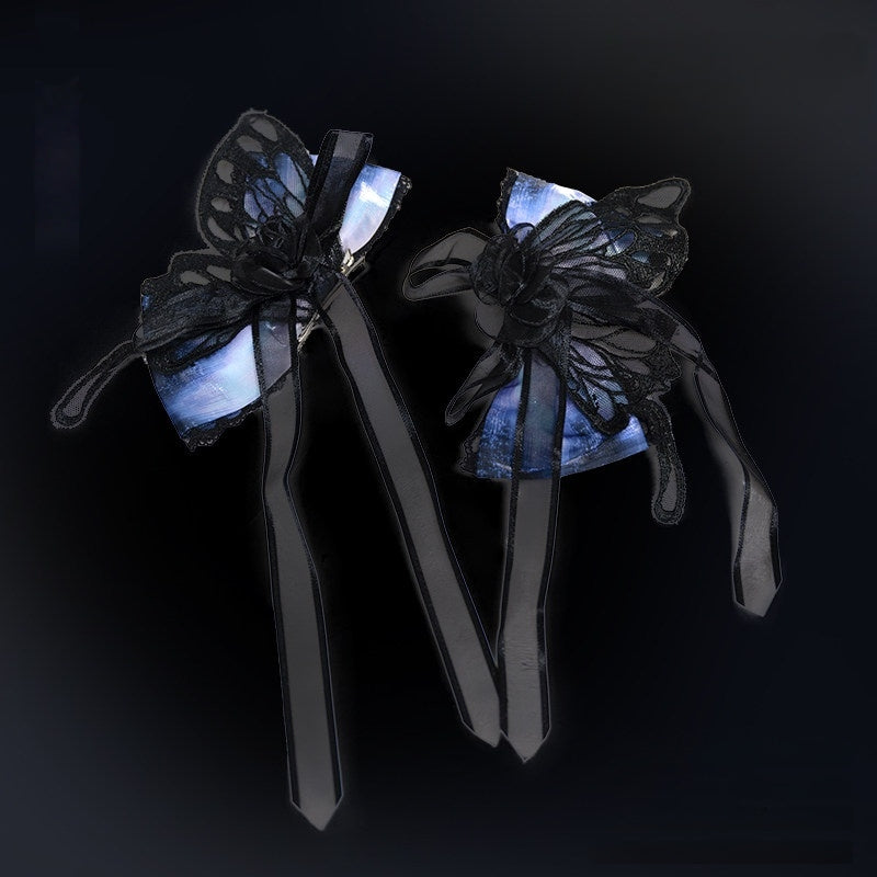 Dead Leaf Butterfly 1.0 Lolita Gothic Blue JSK Dress Set