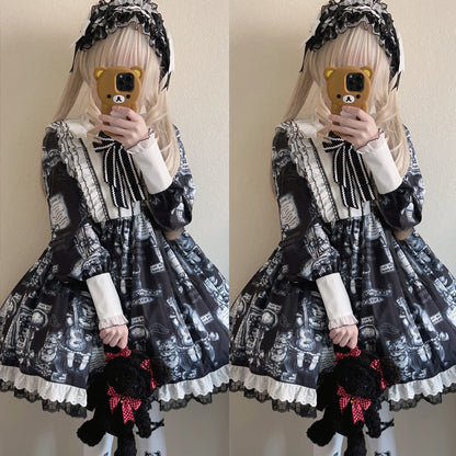 Lolita  Gothic Long Sleeve Retro OP Dress LG1036