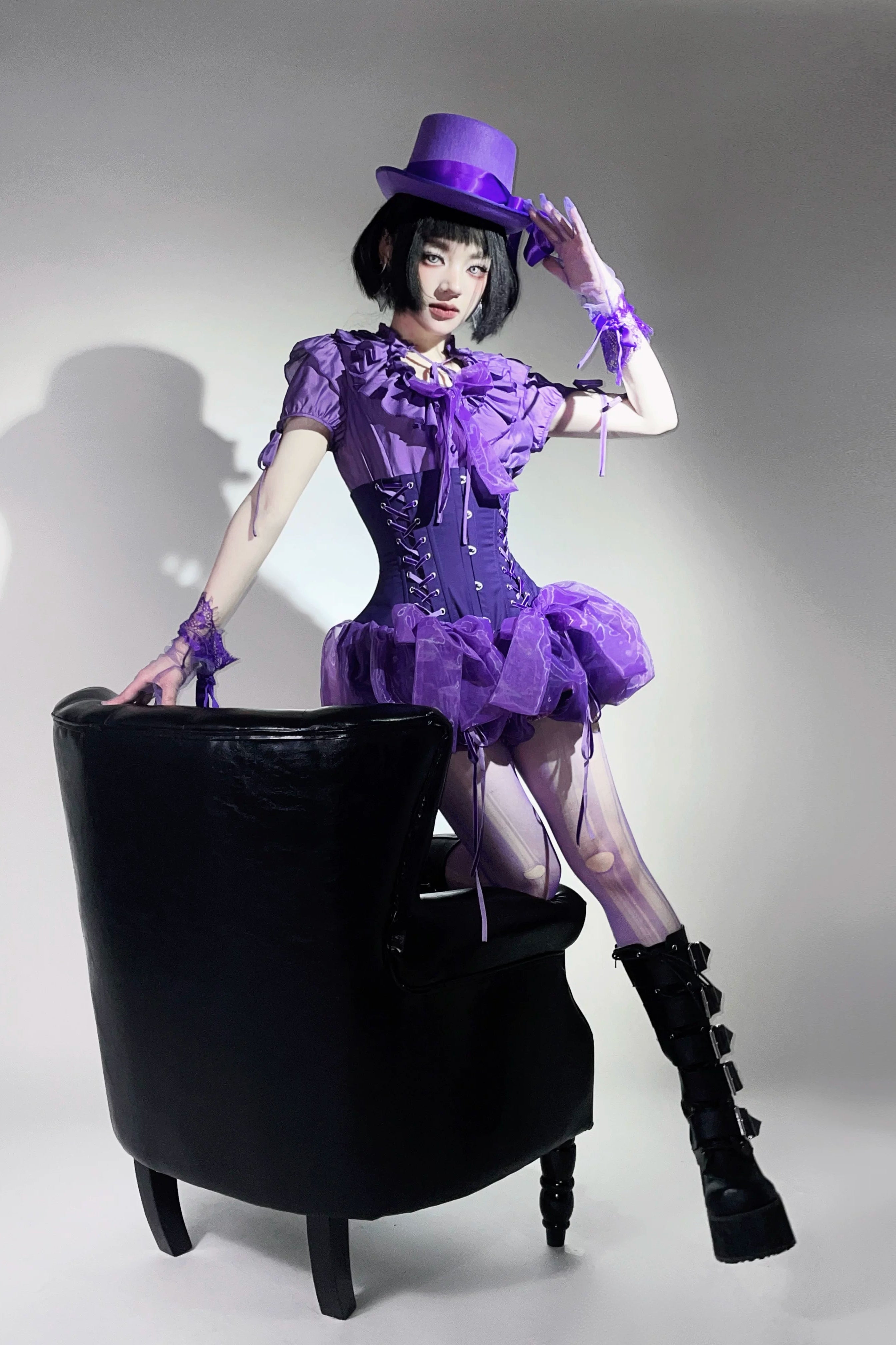 WONKA Gothic Lolita Purple Top & Shorts Set
