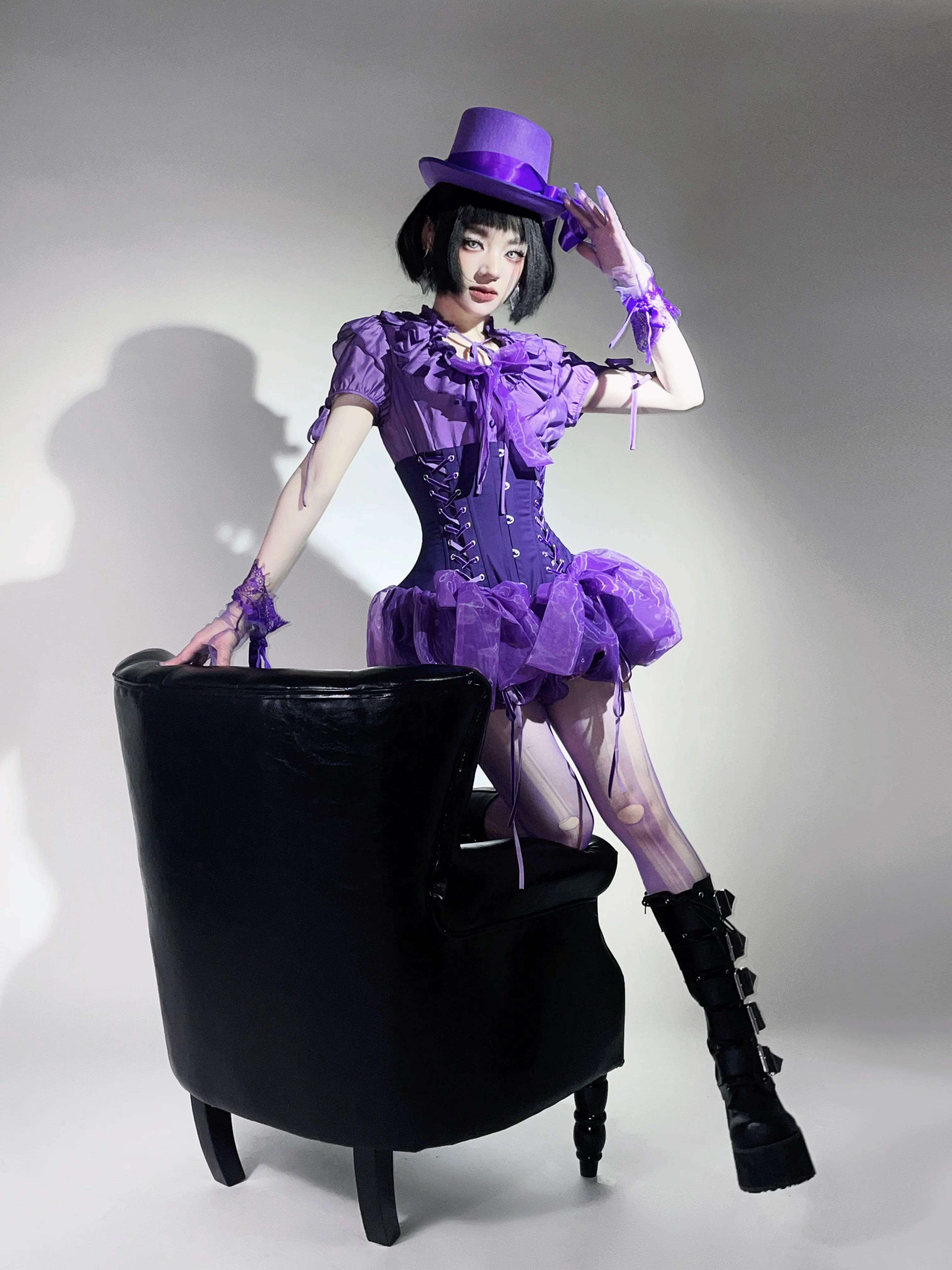 WONKA Gothic Lolita Purple Top & Shorts Set