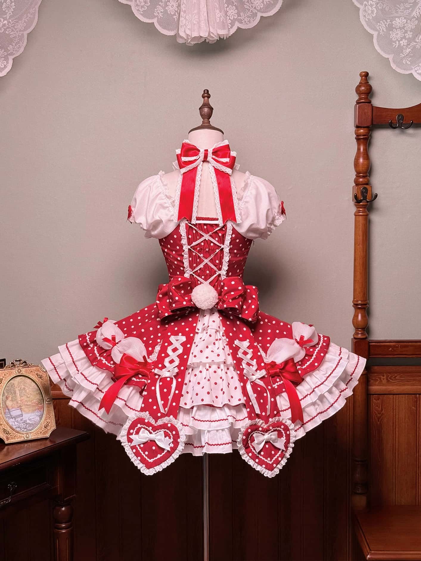 Vintage Polka Dot Lolita Halter Red OP Dress