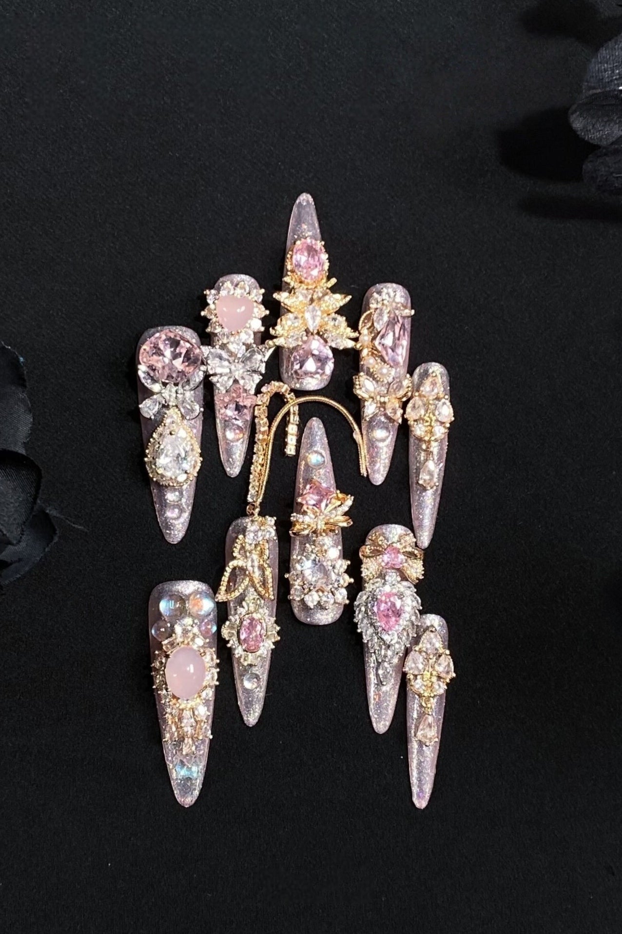 Sakura Magic Girl Pink Goddess Lolita Nail Art