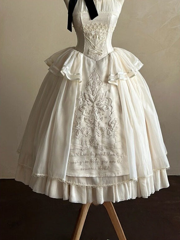 Free Letter Lolita Classic Embroidered Long Dress