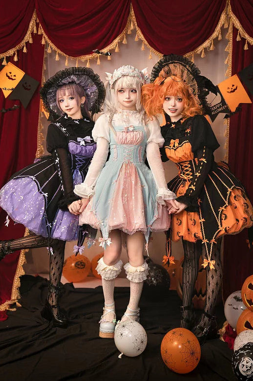 Pumpkin‑Lantern Halloween Witch Dark‑Sweet Lolita JSK Dress