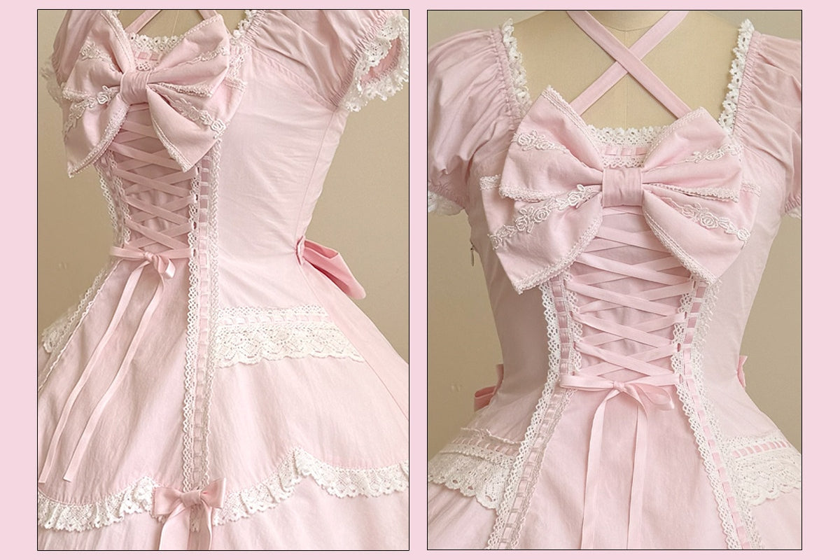 Showa Sweetheart Vintage Japanese‑Style Lolita OP Dress