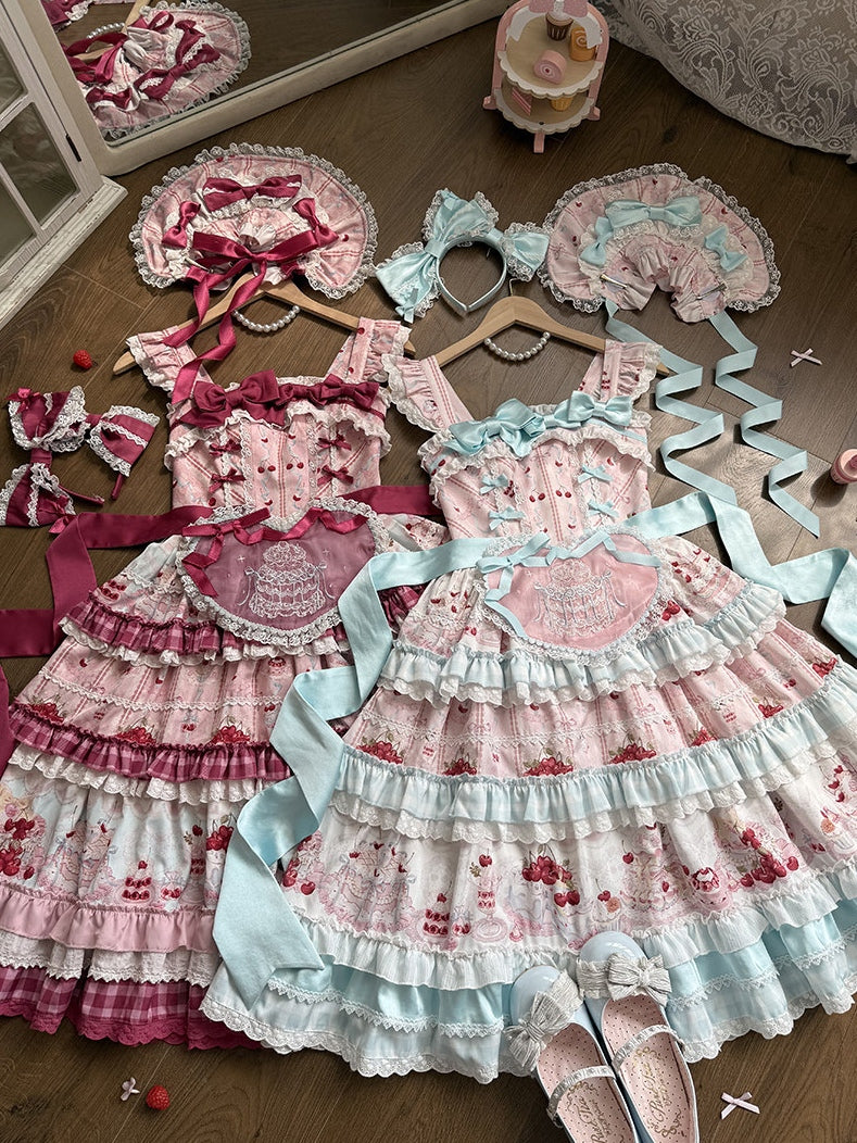 Cherry Cake Lolita Sweet Pink JSK Dress