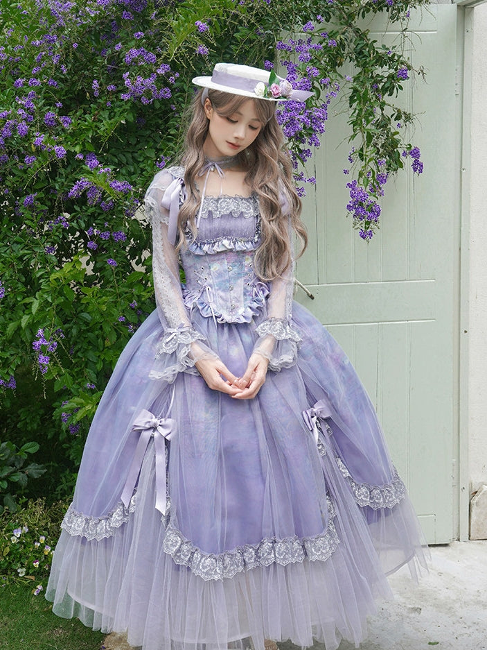 Lolita Classic Purple Violet Boned OP Dress