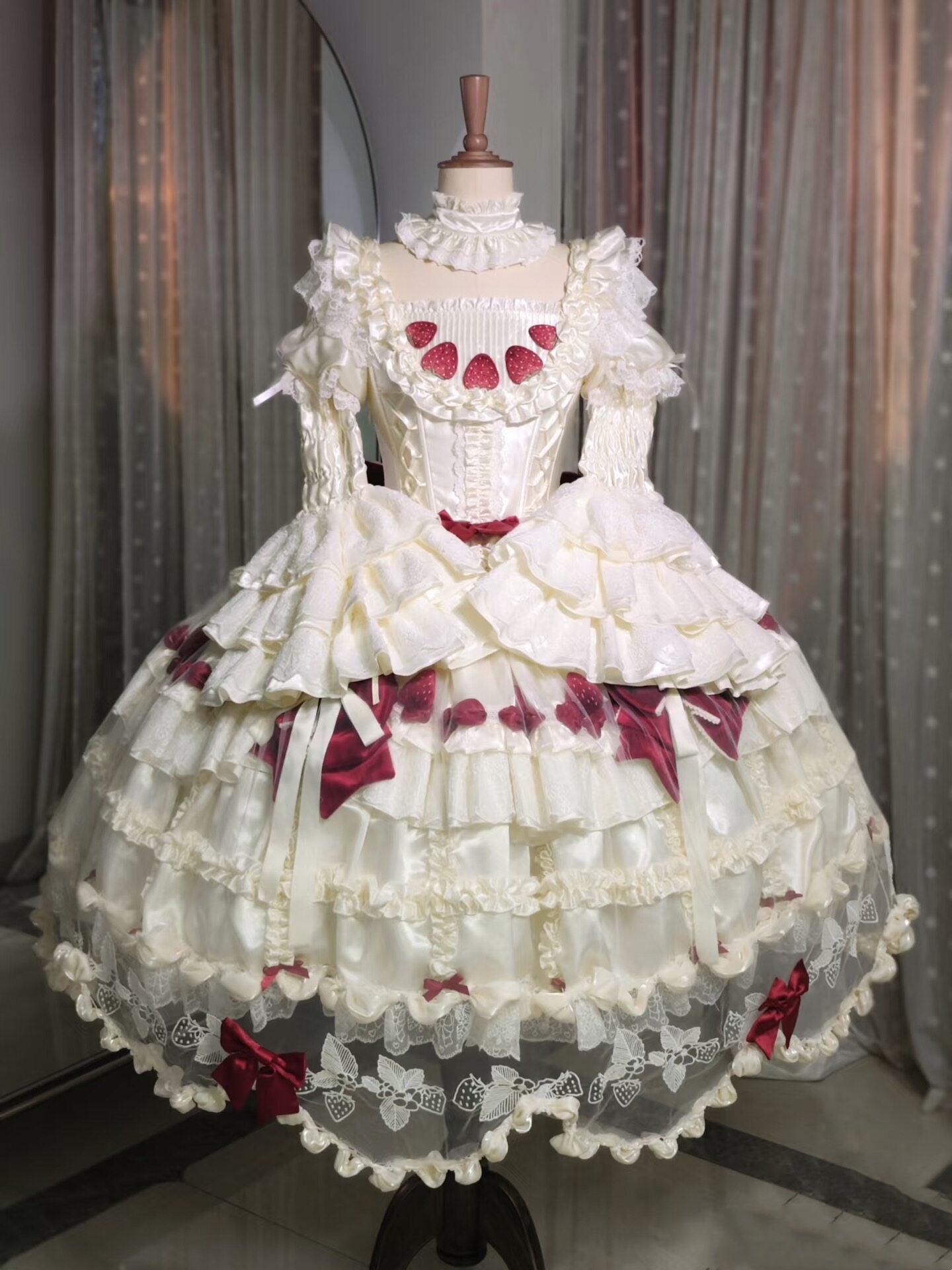 Strawberry Cream Cake Lolita Bridal OP Dress Set
