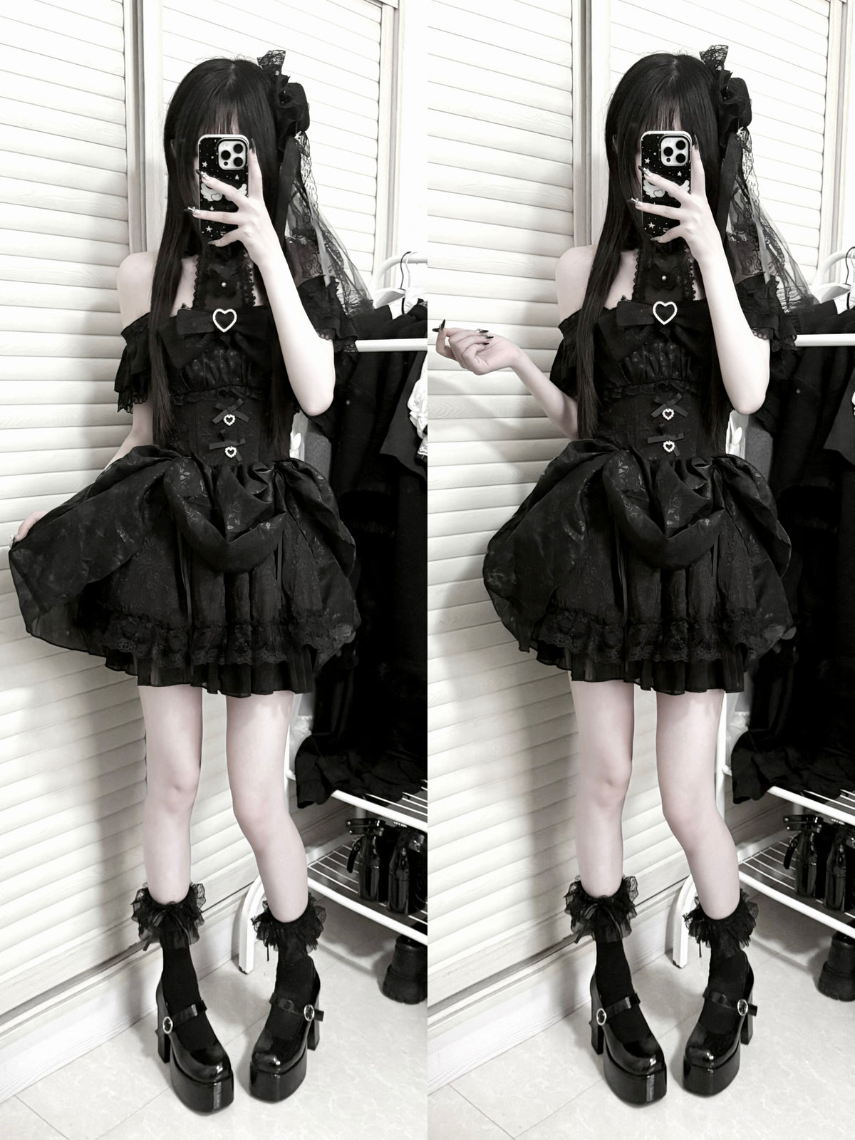 Rose Dream Ruffle Halter J-Style Lolita Midi Dress