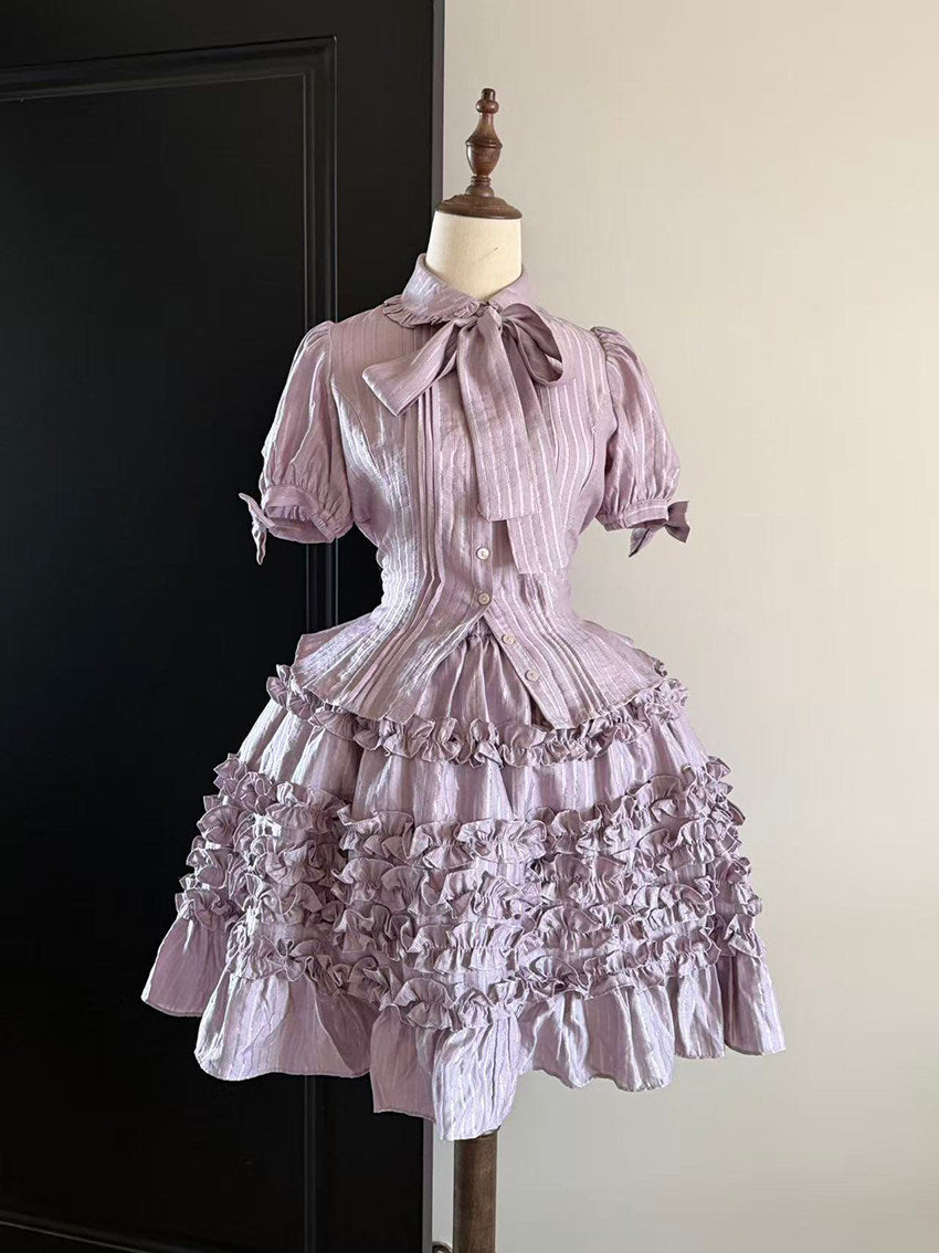 Mist Veil Sweet Cake‑Layer Lolita Mini Skirt