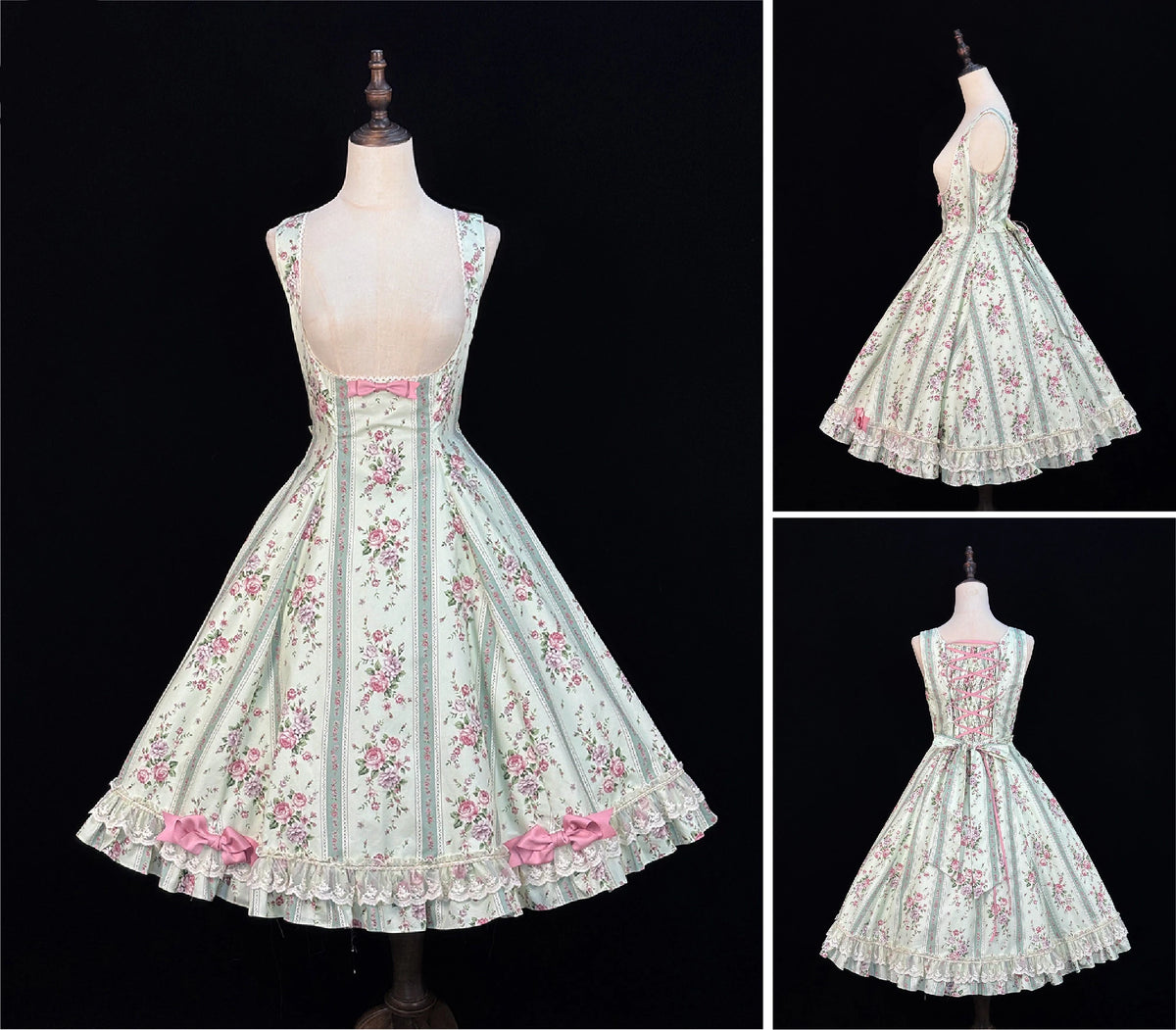 Susans Garden Pastel Floral Empire Waist Lolita JSK Dress Set
