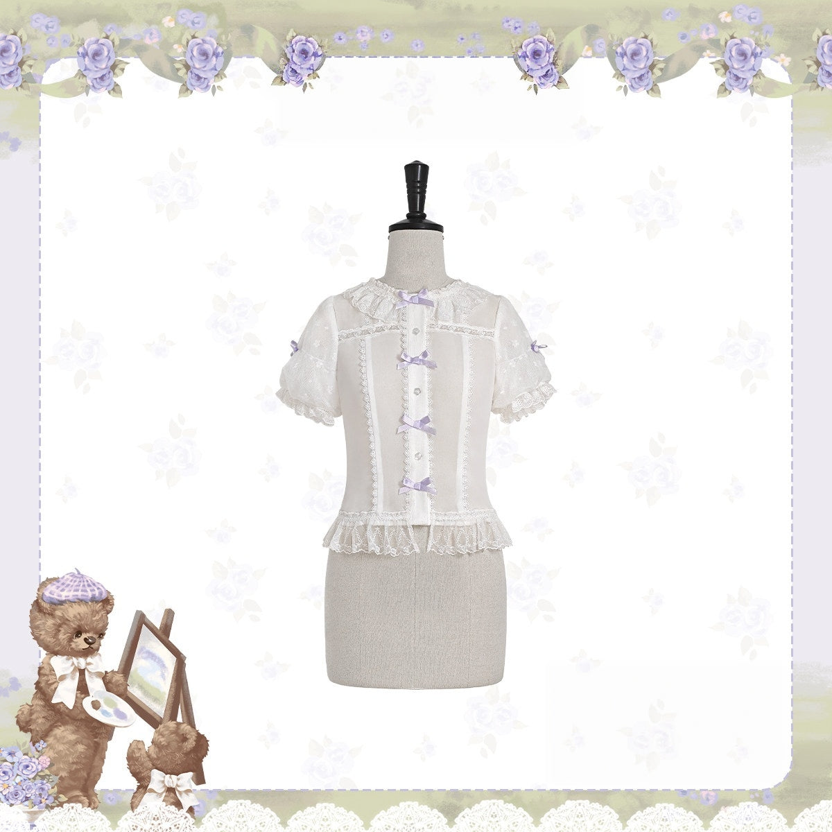 Bear‑Garden Floral Tale Sweet Printed Lolita JSK / OP Dress