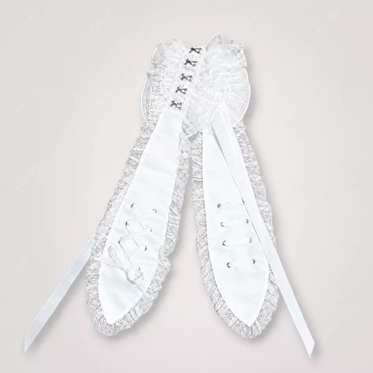 Long Ear Bunny Doll Lace Gothic Lolita Headband with Paw Heart Hair Clip