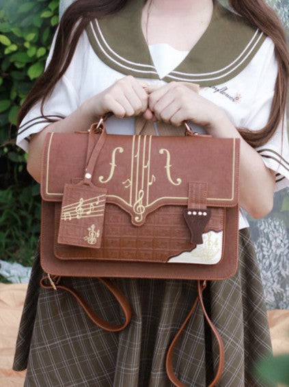 Cocolezi Chocolate Musical Note Embroidered Bag