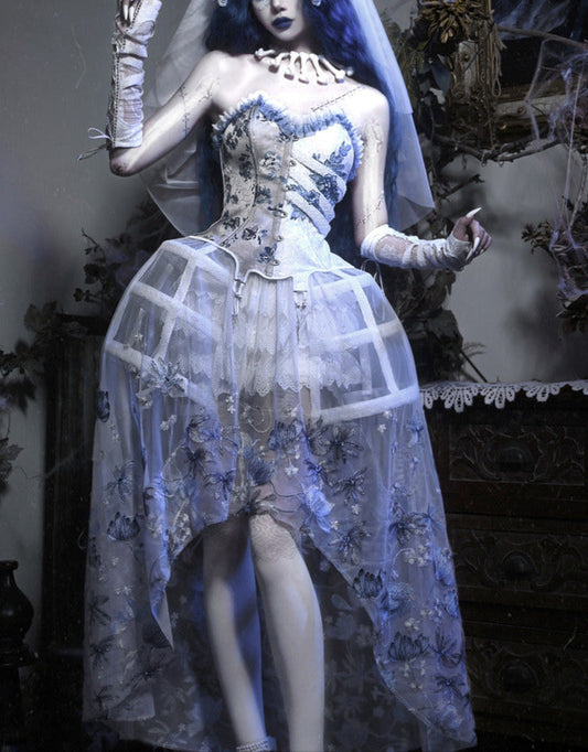 Lolita Gothic Zombie Bride Embroidered Dress LG1003