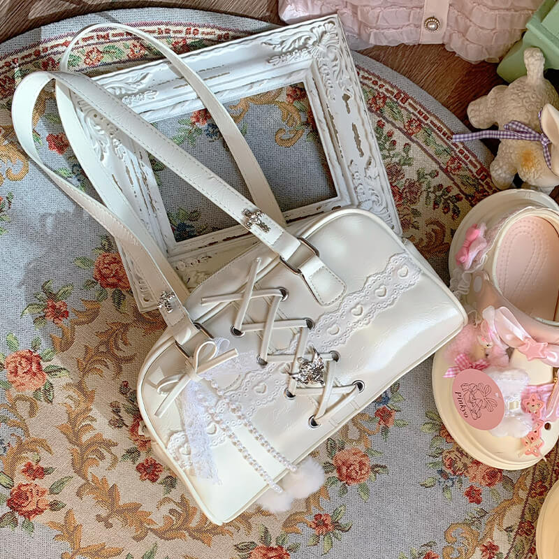Lolita Sweet White Bow Bag Shoulder Bag LE8007