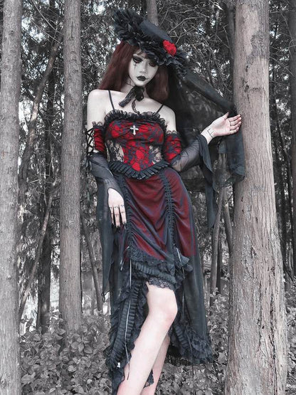Lolita Dark Goth Lace Camisole Dress LG1026