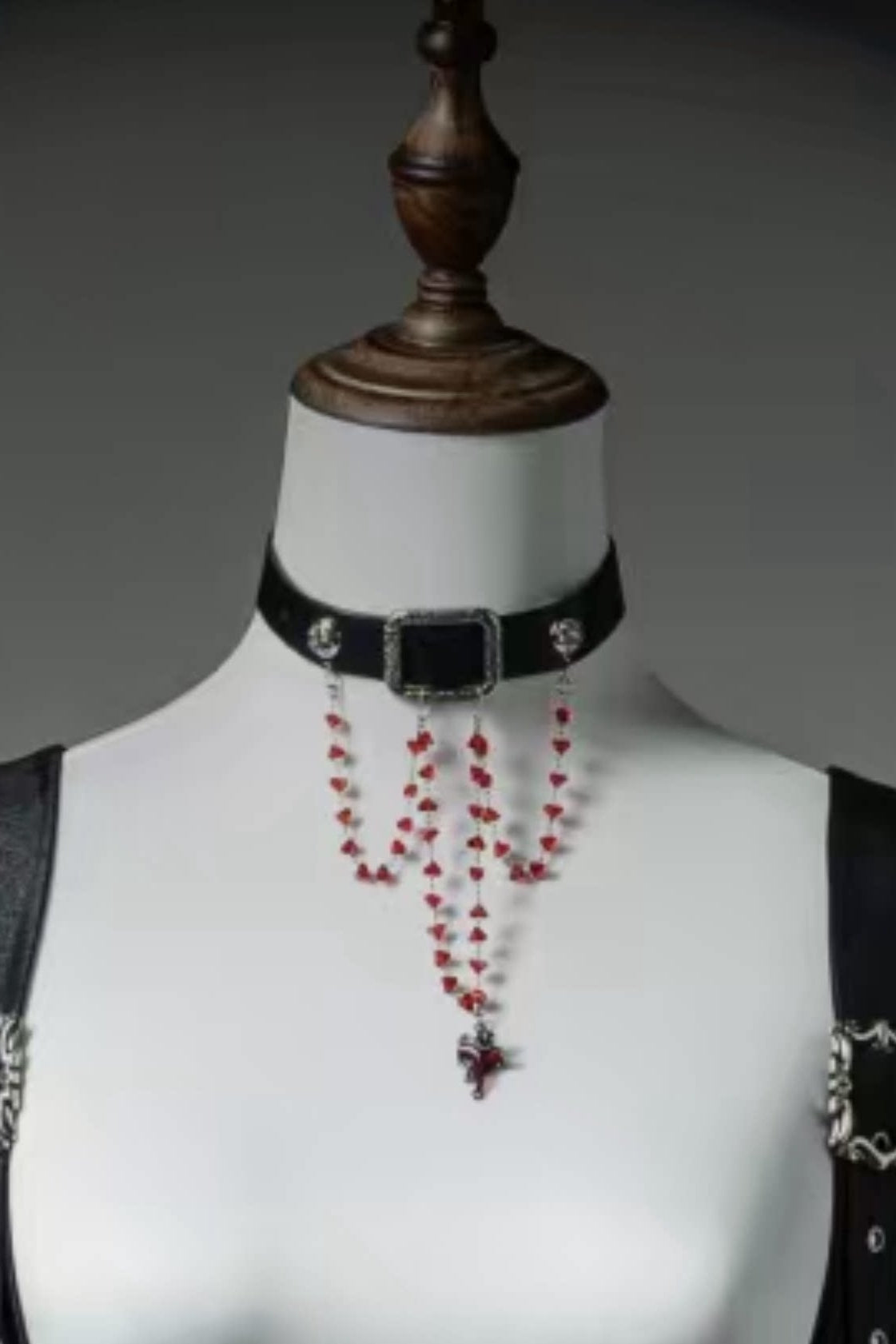 Original Design Gothic Blood Heavy Duty Tassel Choker Necklace