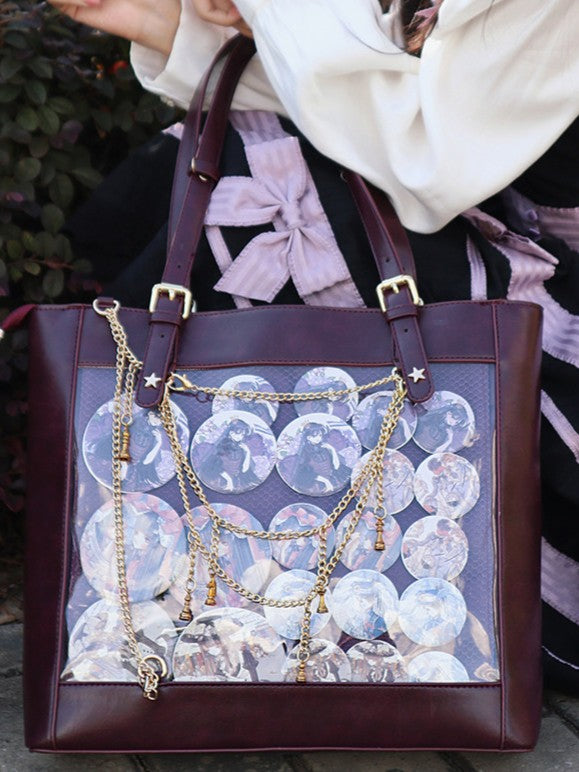Chessboard Lolita Argyle Illustrated Tote Ita Bag