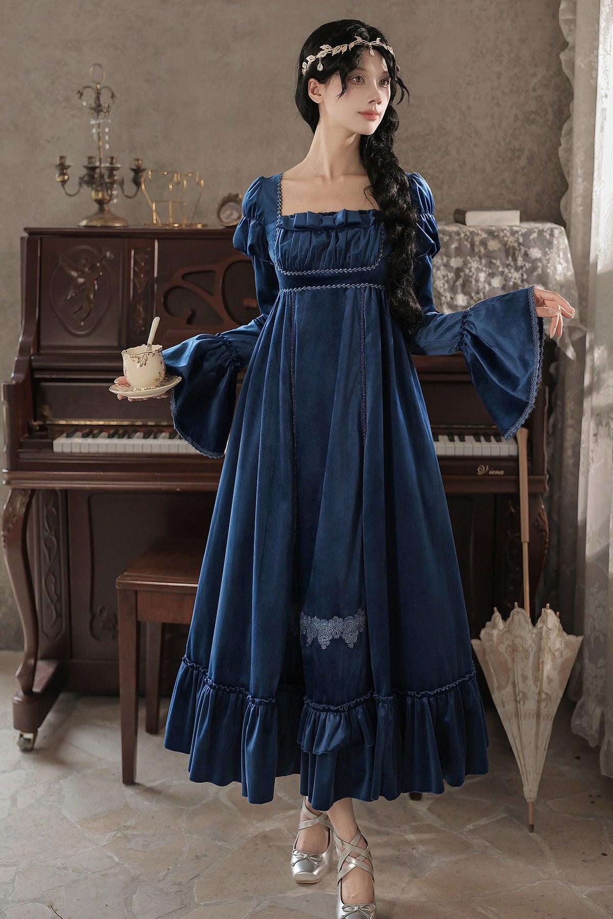 Candlelight Banquet Lolita Empire Waist OP Twin Dress