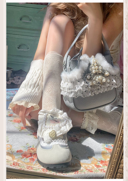 Lolita Bow Patchwork Flat Shoes LE5004