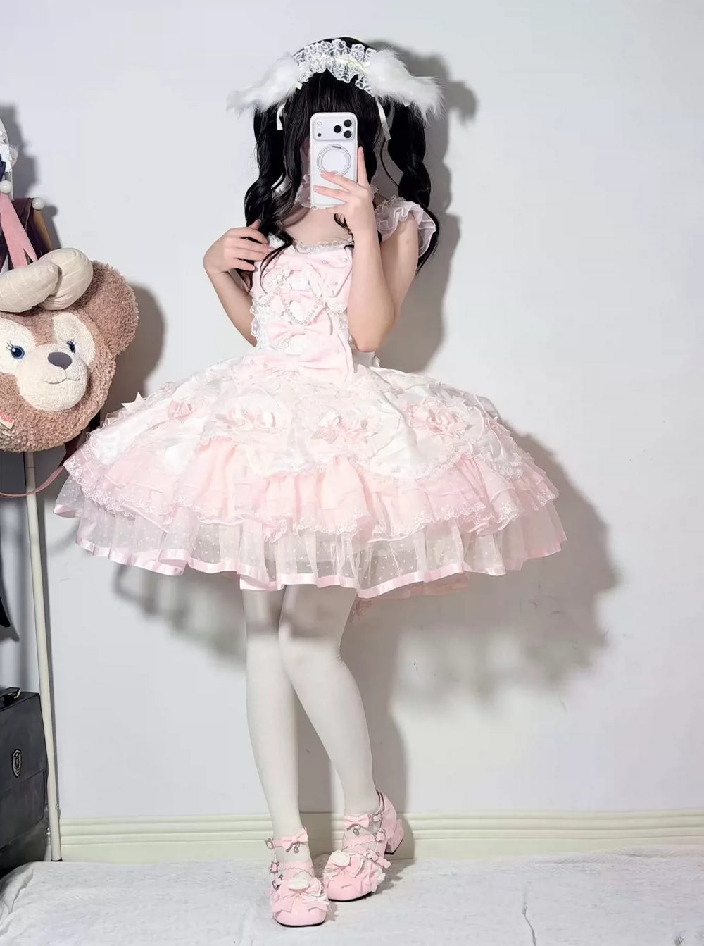 Sweet Lolita Cat Heel Mary Jane Bow and Bell Charm Shoes