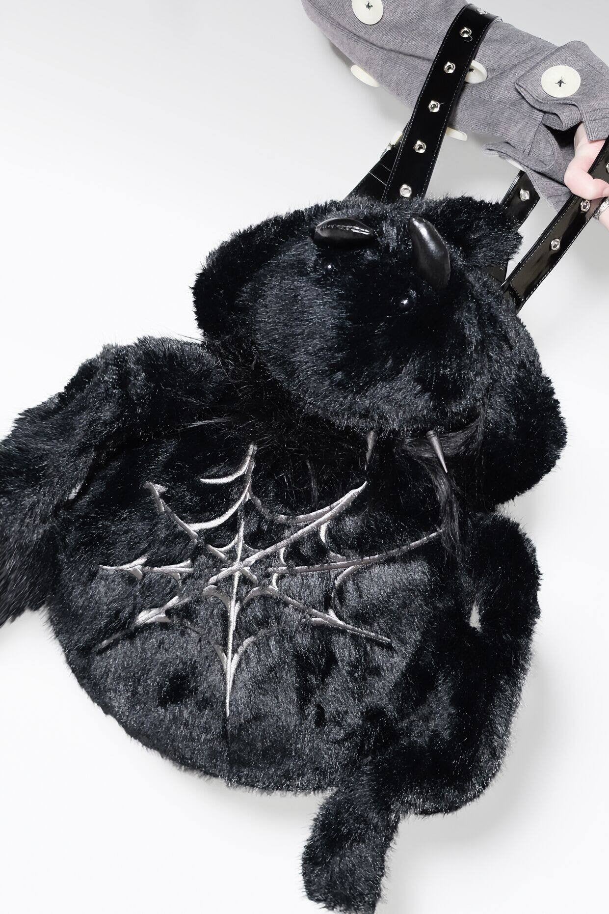 Dark Spider Bag Y2K Punk Dark Spider Leah Plush Spider Bag