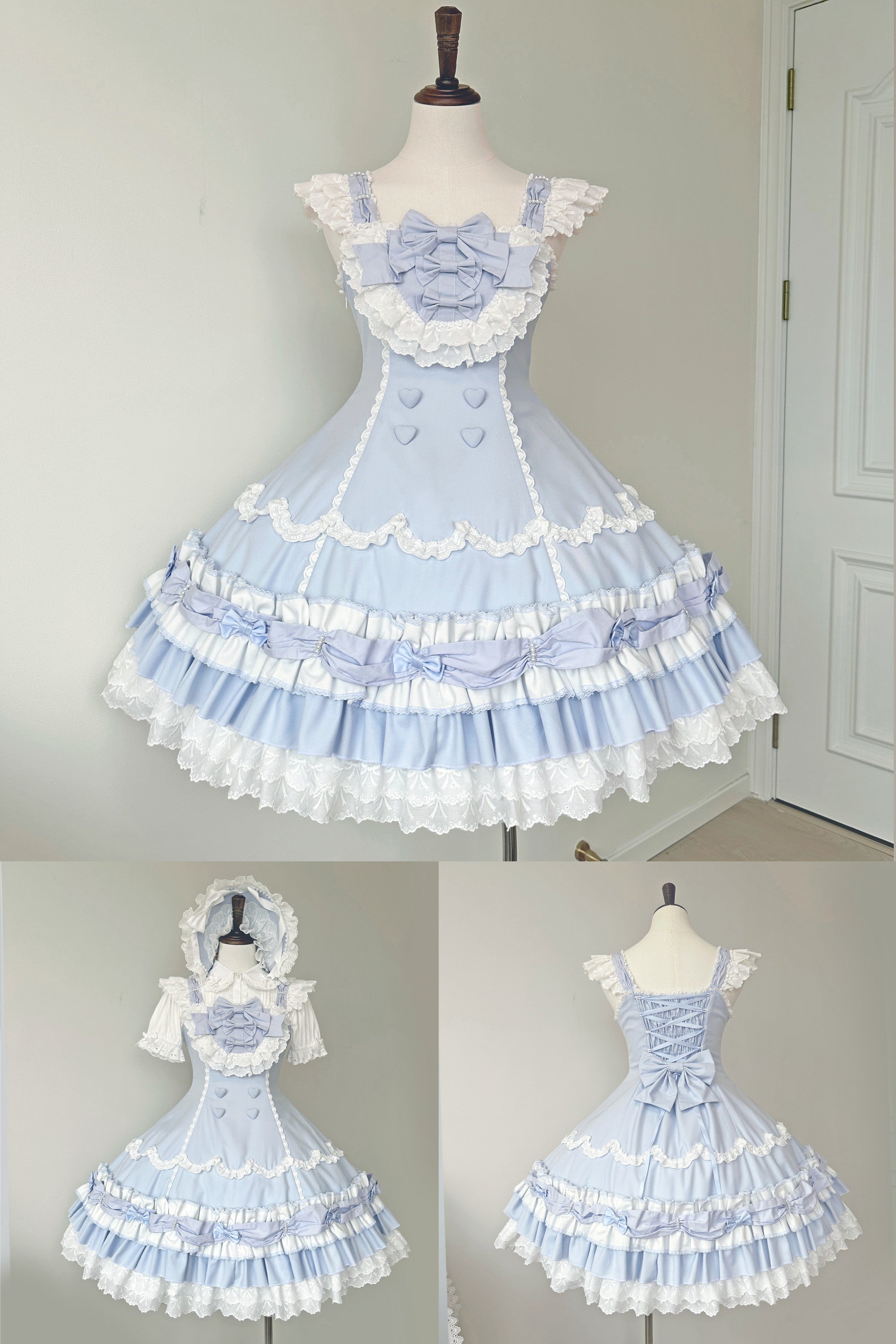 Cream Fondant Sweet Pink Retro 6-Panel Cut Original Lolita JSK
