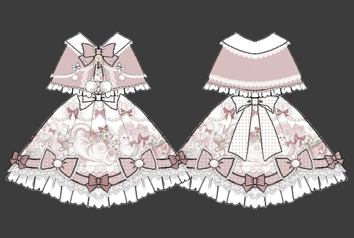 Cat Dessert House Lolita JSK Cape Camisole Dress