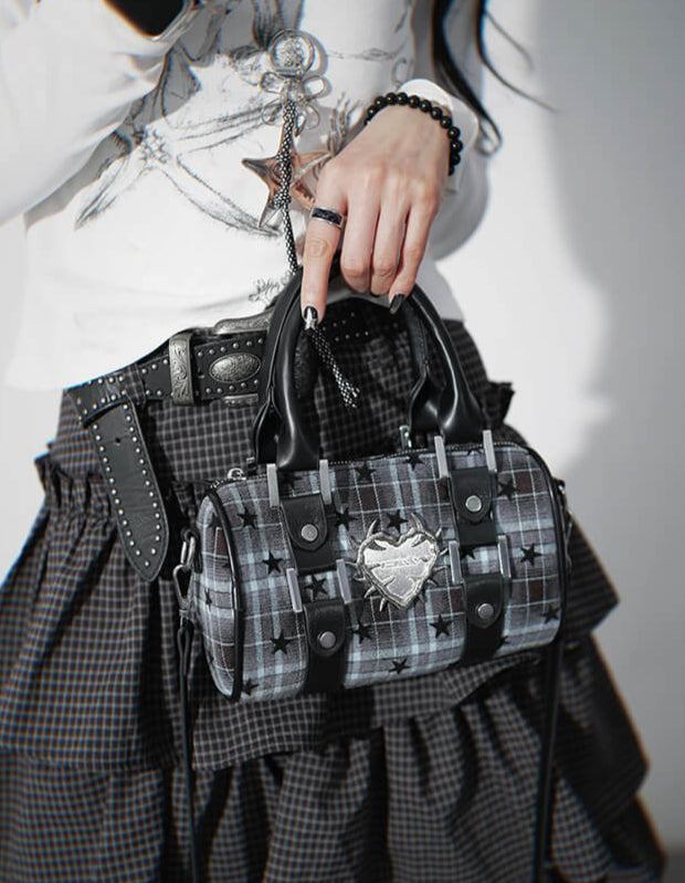 Lolita Gothic Y2K Star Plaid Shoulder Bag LE8004
